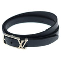 Louis Vuitton Bracelet Neogram Leather Black Silver 19