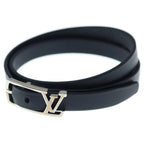 Louis Vuitton Bracelet Neogram Leather Black Silver 19