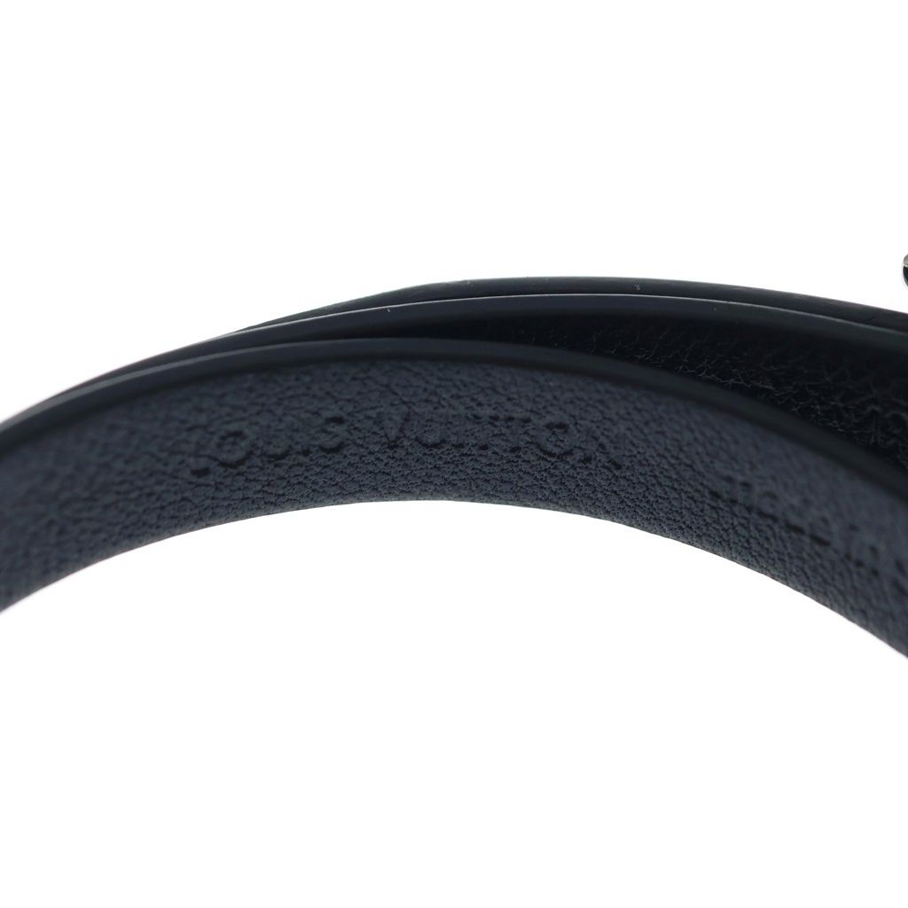 Louis Vuitton Bracelet Neogram Leather Black Silver 19 — view 5