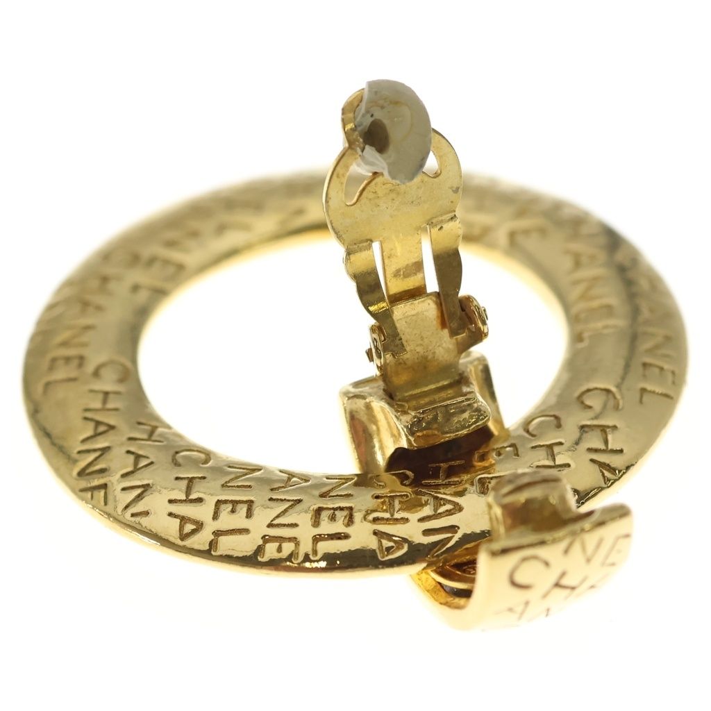 Chanel Motif Big Hoop Earrings Gold — view 5