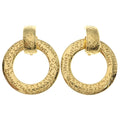Chanel Motif Big Hoop Earrings Gold