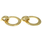 Chanel Motif Big Hoop Earrings Gold — view 4