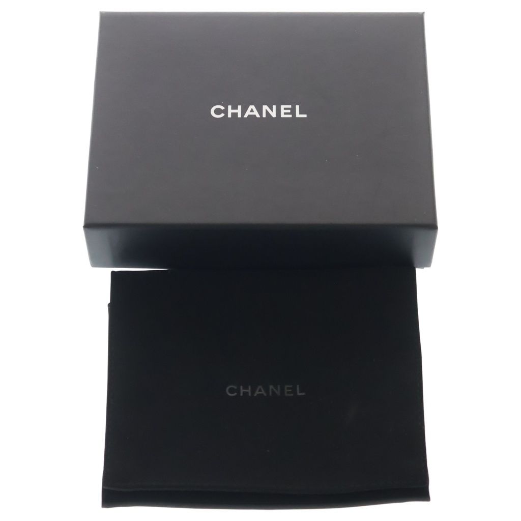 Chanel Quilted Trifold Wallet Compact Coin Case Black Lambskin Gold — view 6