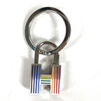 Hermes Charm Cadena Quiz Rainbow Metal Silver Keychain