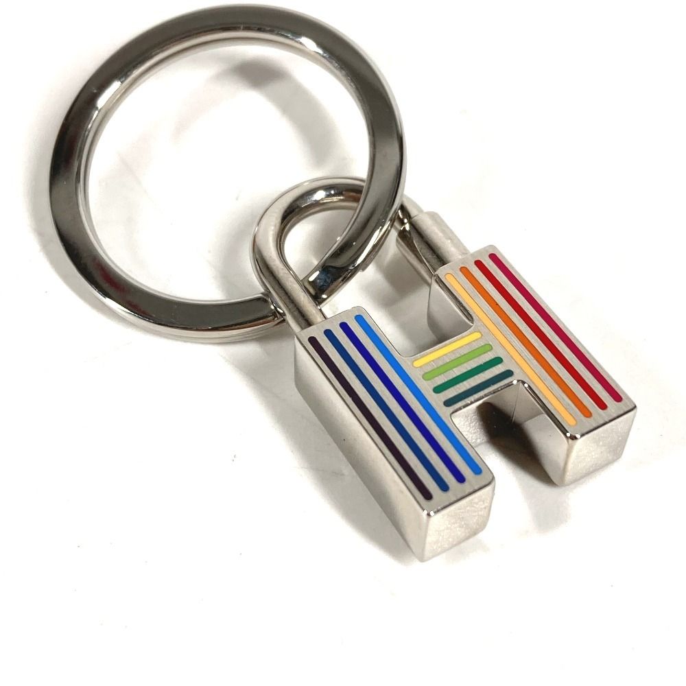 Hermes Charm Cadena Quiz Rainbow Metal Silver Keychain — view 5