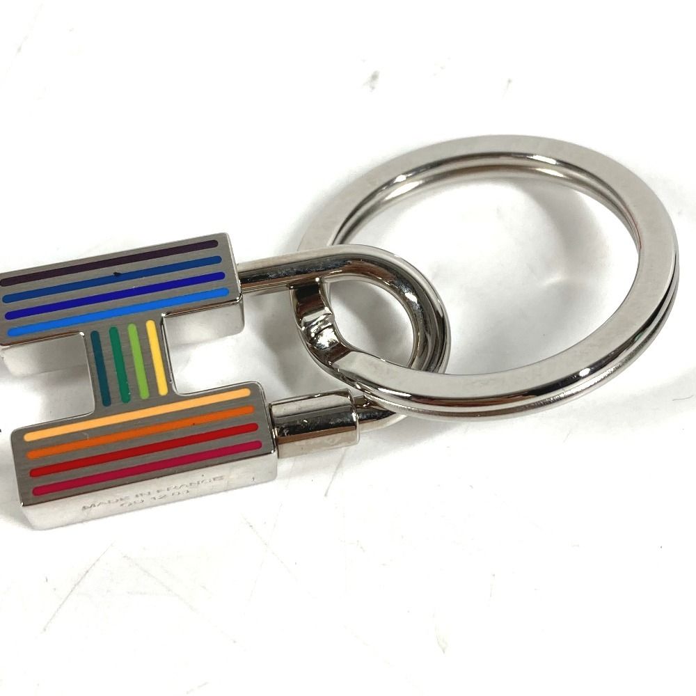 Hermes Charm Cadena Quiz Rainbow Metal Silver Keychain — view 2