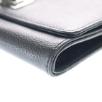 Chanel Turnlock Wallet Card Case Black Caviar Leather Silver — view 6