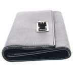 Chanel Turnlock Wallet Card Case Black Caviar Leather Silver — view 3