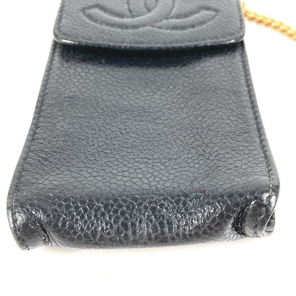 Chanel Cigarette Case CC Logo Caviar Leather Black — view 3