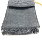 Chanel Cigarette Case CC Logo Caviar Leather Black — view 3