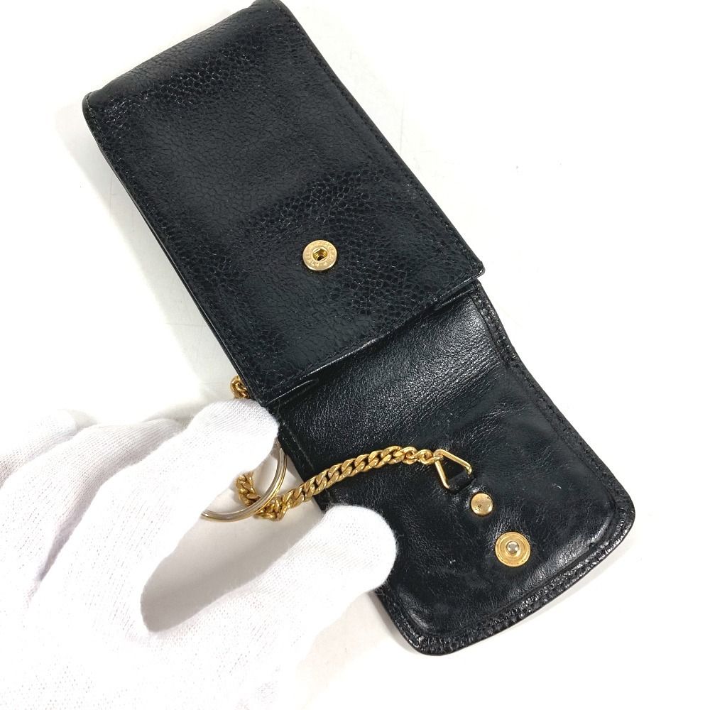 Chanel Cigarette Case CC Logo Caviar Leather Black — view 8