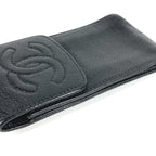 Chanel Cigarette Case CC Logo Caviar Leather Black — view 7