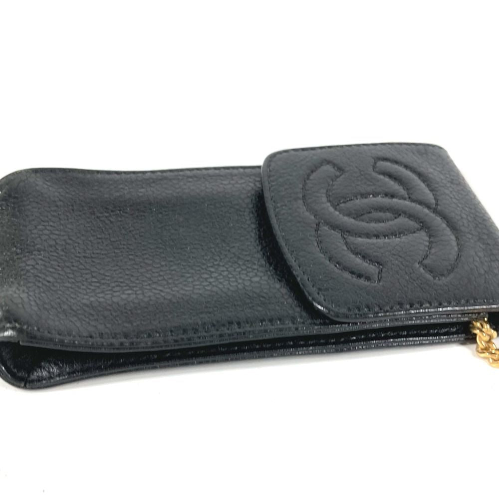 Chanel Cigarette Case CC Logo Caviar Leather Black — view 4
