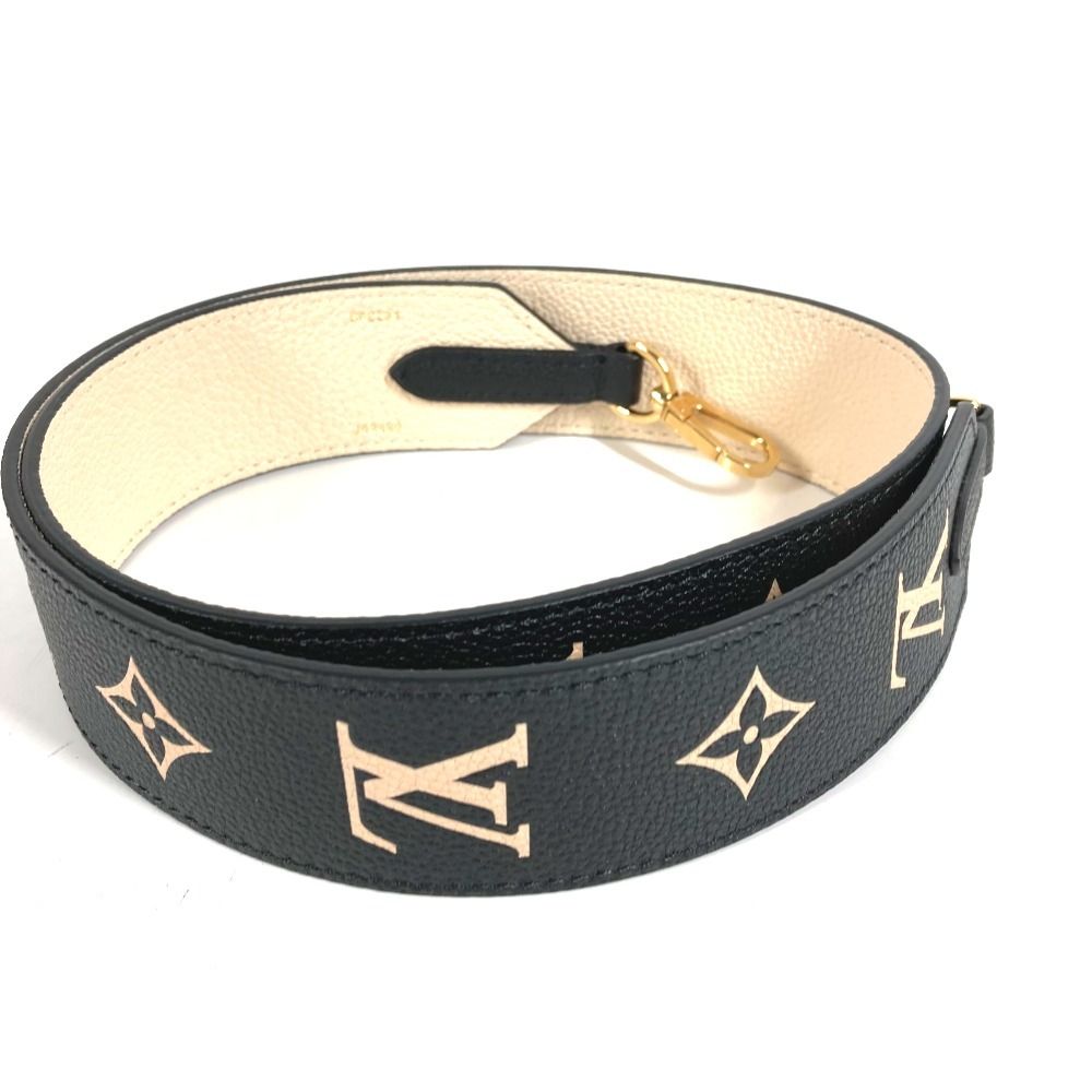 Louis Vuitton Shoulder Strap Logo Leather Black — view 3