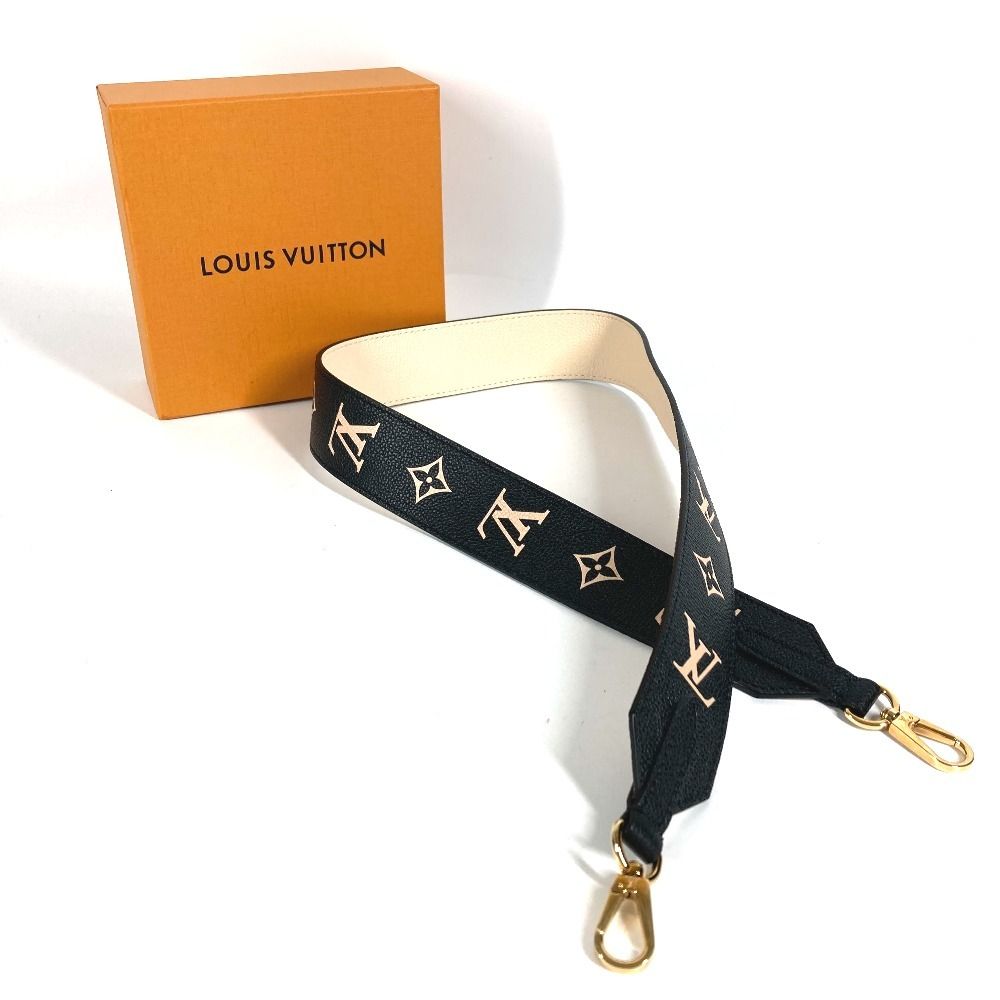 Louis Vuitton Shoulder Strap Logo Leather Black — view 8