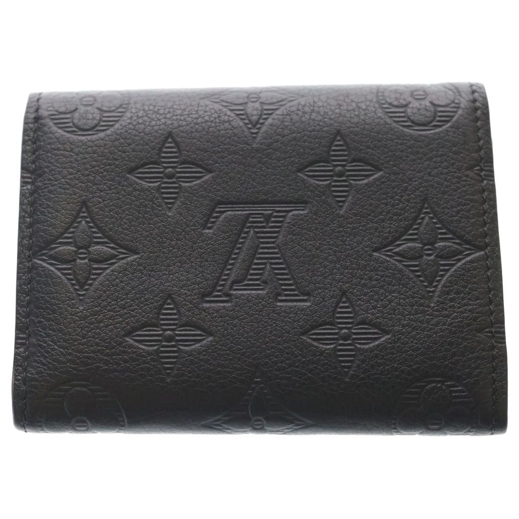 Louis Vuitton Monogram Shadow Victor Wallet Leather Trifold Compact Noir Black — view 2