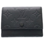 Louis Vuitton Monogram Shadow Victor Wallet Leather Trifold Compact Noir Black