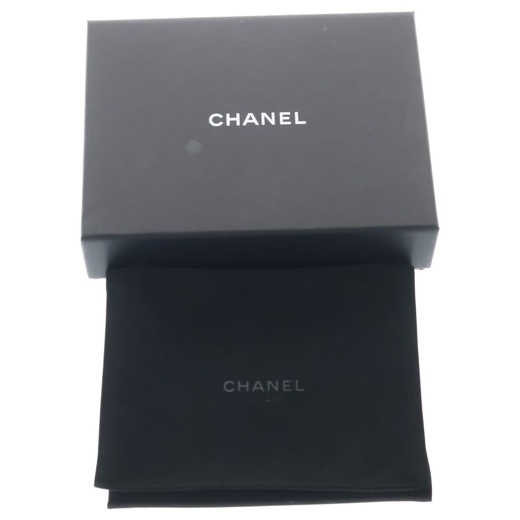 Chanel Quilted Bifold Wallet Compact Coin Case Caviar Leather Red Gold — view 6