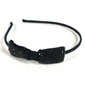 Chanel Headband Ribbon Logo CC Rhinestone Canvas Black