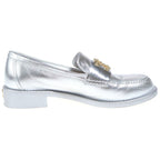Chanel CC Logo Camellia Metallic Cles the Low Cut Shoes Loafers Silver — view 6