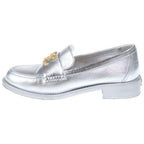 Chanel CC Logo Camellia Metallic Cles the Low Cut Shoes Loafers Silver