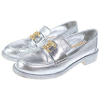 Chanel CC Logo Camellia Metallic Cles the Low Cut Shoes Loafers Silver — view 2