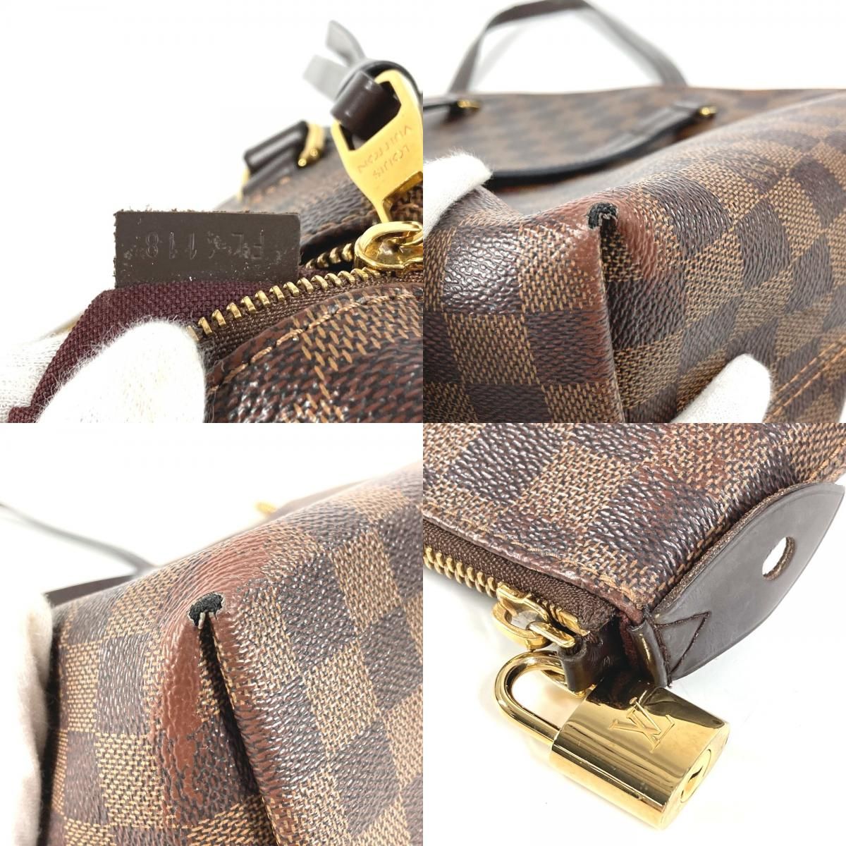 Louis Vuitton Tote Jena MM Shoulder MM Damier Canvas Ebene Brown — view 9