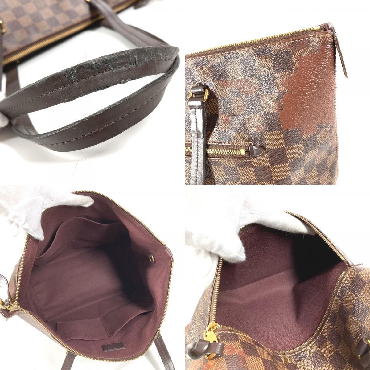 Louis Vuitton Tote Jena MM Shoulder MM Damier Canvas Ebene Brown — view 8