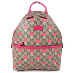 Gucci Backpack Logo Flower Tulip GG Supreme Canvas Beige