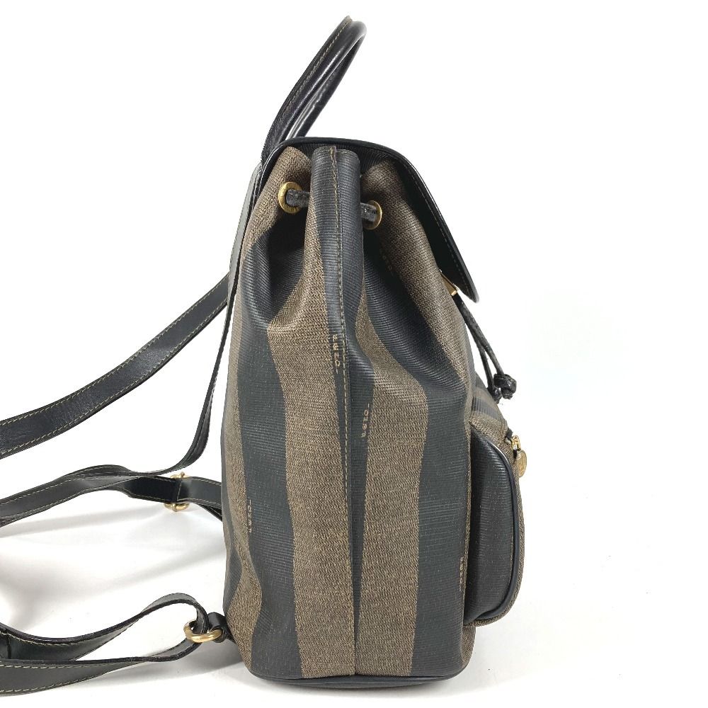 Fendi Backpack Pecan Logo Leather Khaki — view 4