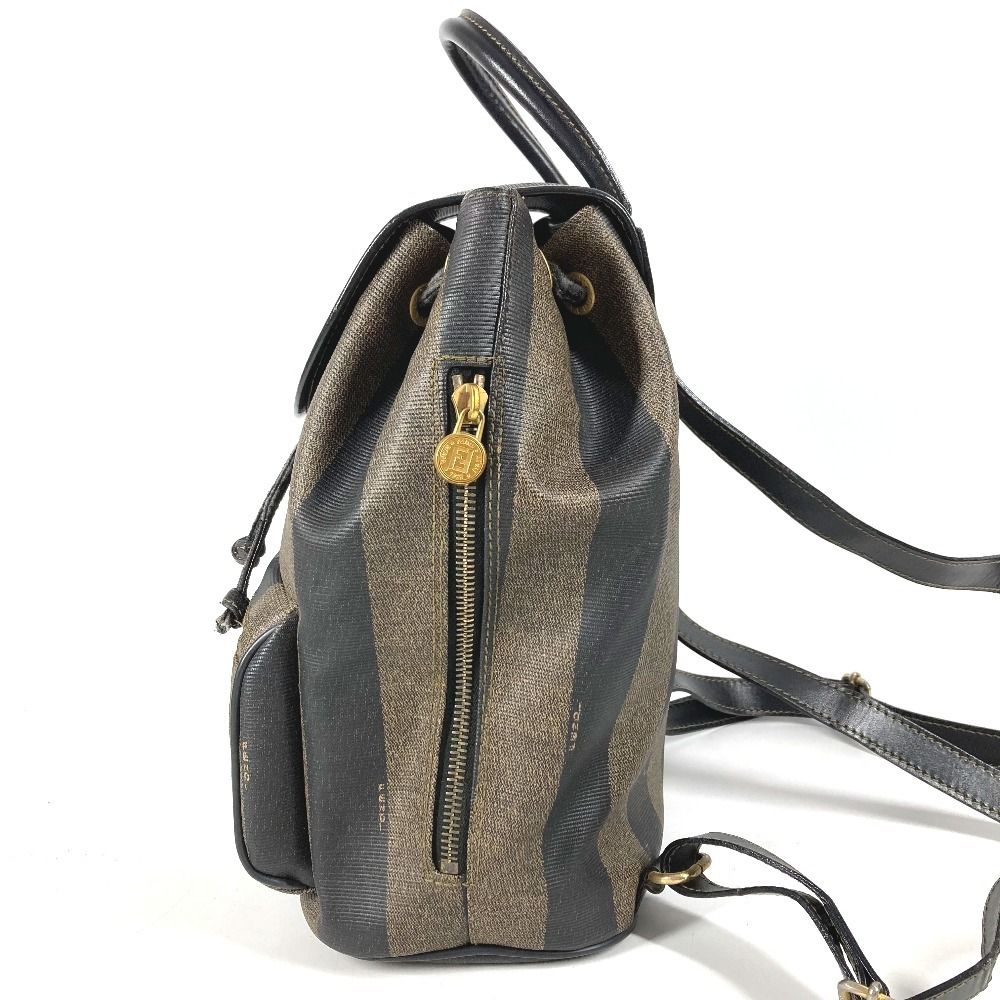 Fendi Backpack Pecan Logo Leather Khaki — view 3