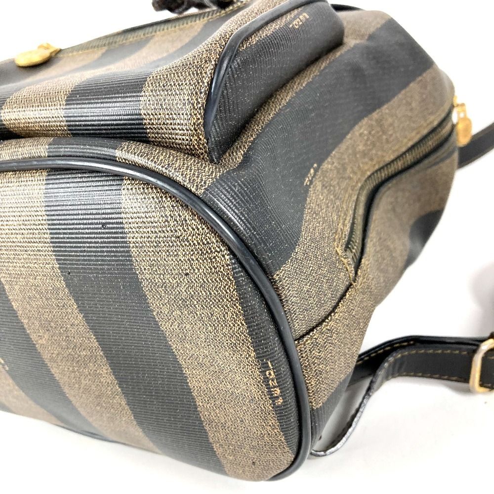 Fendi Backpack Pecan Logo Leather Khaki — view 6