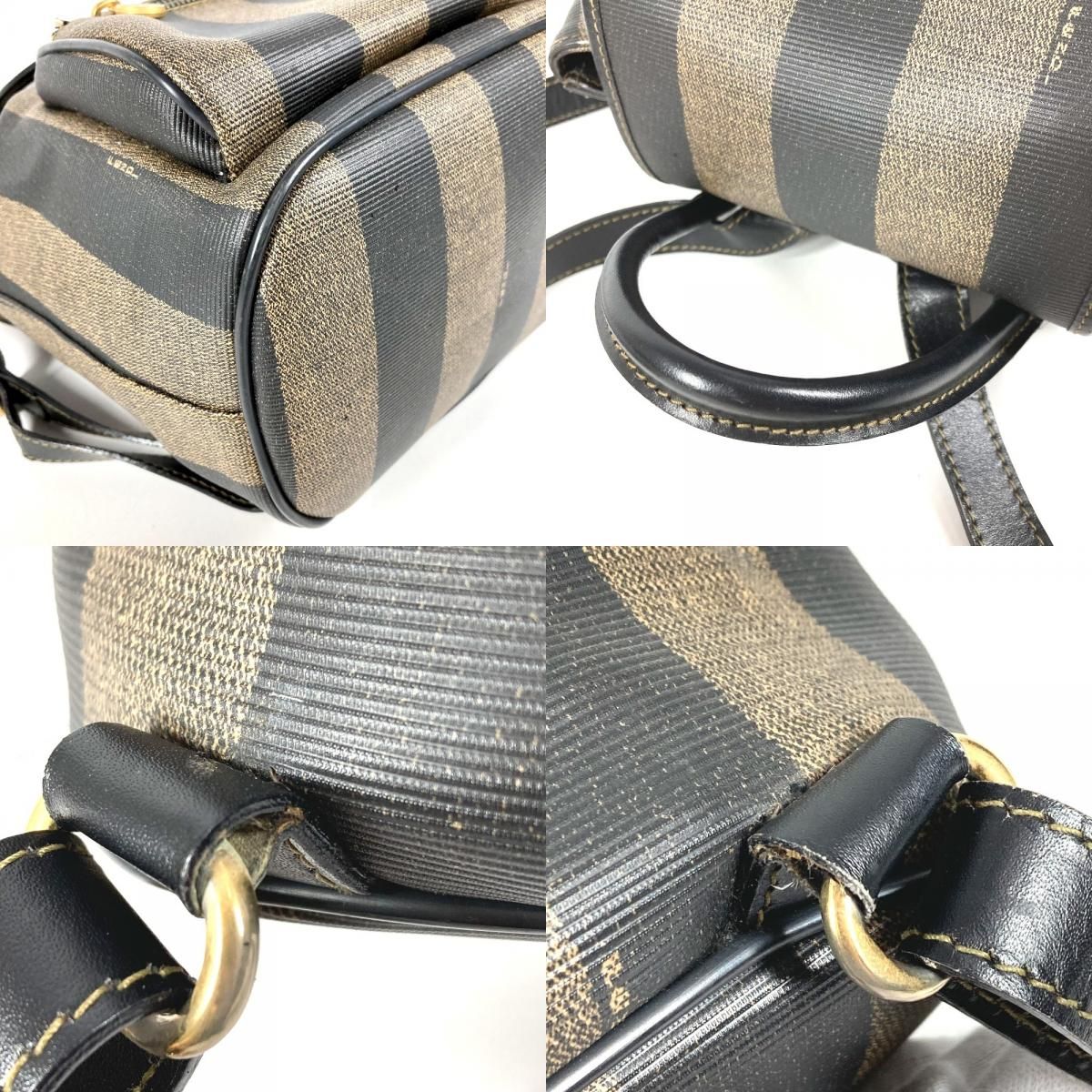 Fendi Backpack Pecan Logo Leather Khaki — view 7