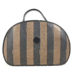 Fendi Handbag Pecan Logo Leather Khaki