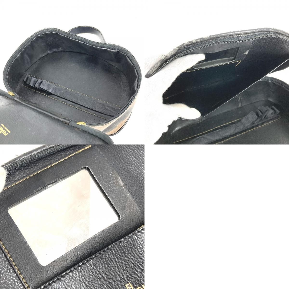 Fendi Handbag Pecan Logo Leather Khaki — view 9