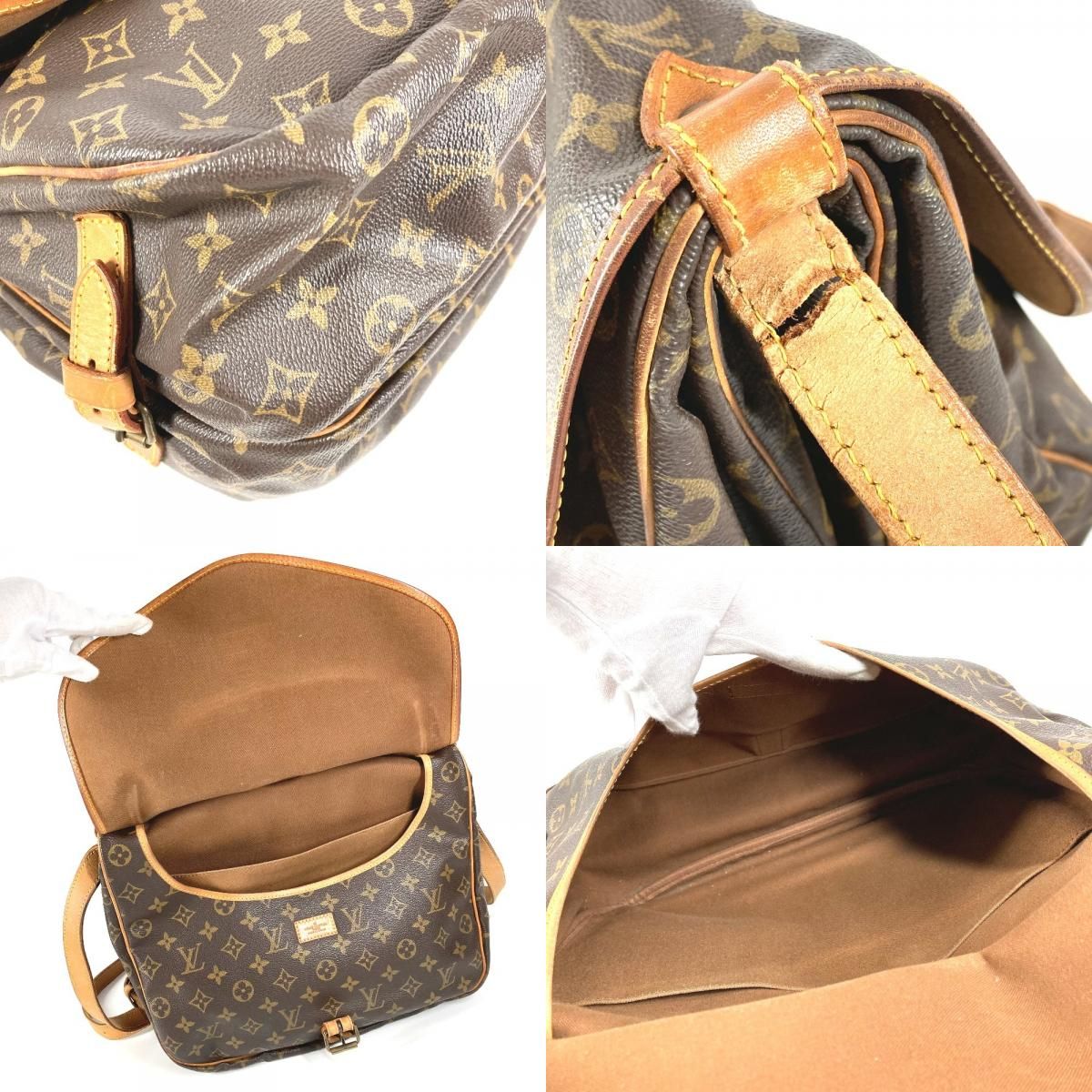 Louis Vuitton Shoulder Bag Saumur 35 Monogram Canvas Brown — view 7