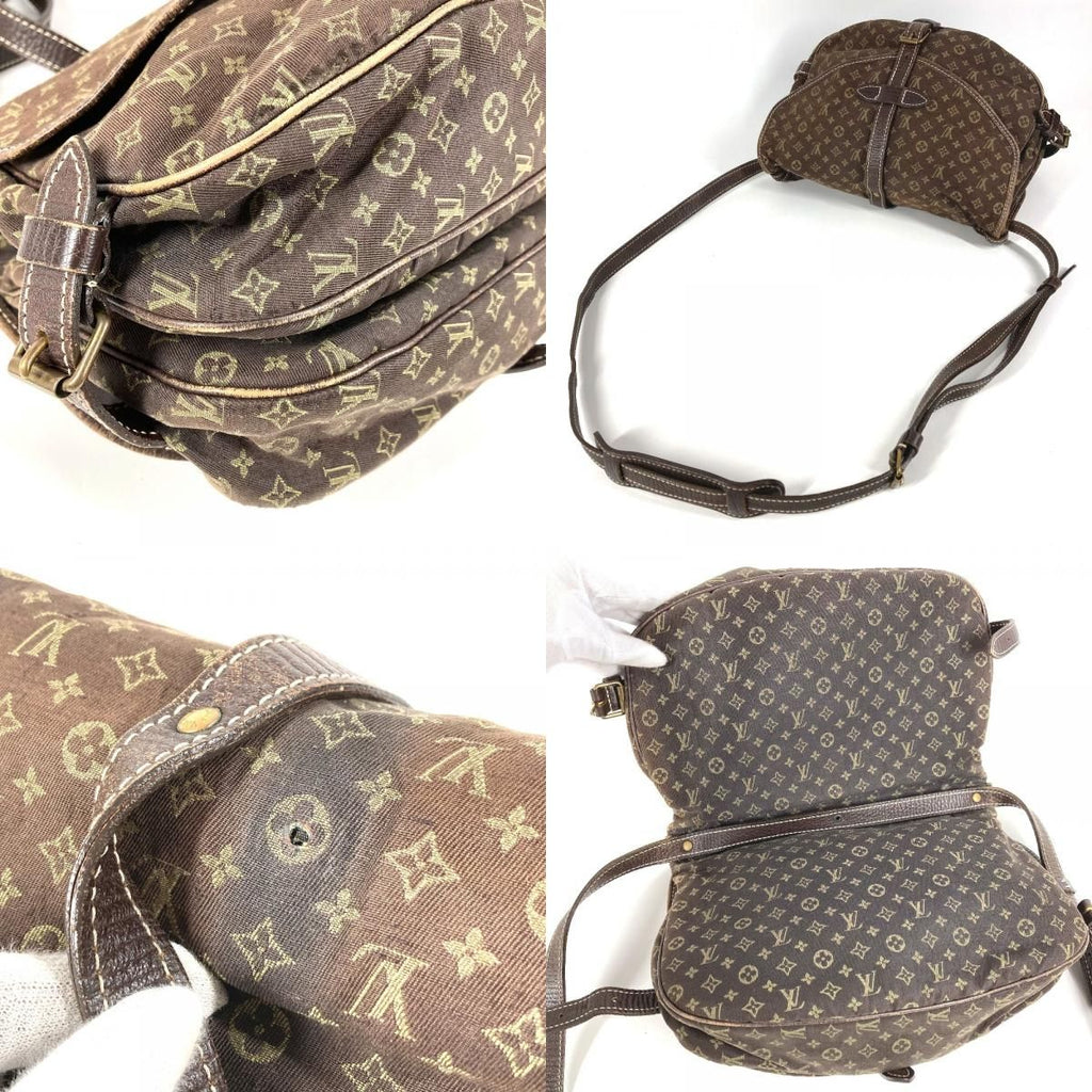 Louis Vuitton Shoulder Bag Saumur 30 Monogram Mini Lin Canvas Brown — view 7