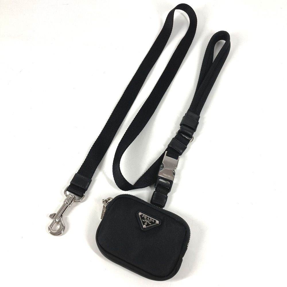 Prada Tall Pet Logo Pouch Nylon Black