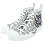 Dior Shawn Stussy High Top Sneaker Noir Oblique Pattern Cut Sneakers Gray — view 2