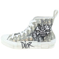 Dior Shawn Stussy High Top Sneaker Noir Oblique Pattern Cut Sneakers Gray