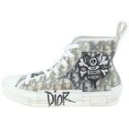 Dior Shawn Stussy High Top Sneaker Noir Oblique Pattern Cut Sneakers Gray
