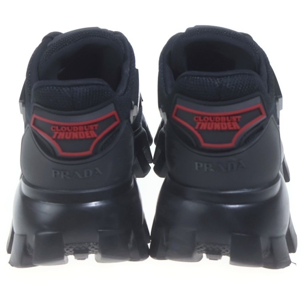 Prada Cloudbust Thunder Knit Fabric Sneakers Low Cut Shoes Black — view 3