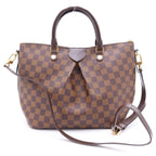 Louis Vuitton Damier Ebene Sienna MM Leather 2-Way Shoulder Bag Tote Brown — view 2