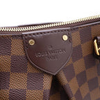 Louis Vuitton Damier Ebene Sienna MM Leather 2-Way Shoulder Bag Tote Brown — view 6