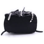 Prada Studded Tessuto Nylon Silver Backpack Black — view 4