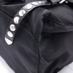 Prada Studded Tessuto Nylon Silver Backpack Black — view 5