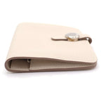 Hermes Dogon Compact Taurillon Silver Bifold Wallet Card Case Beton White — view 3
