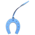 Hermes Paddock Cheval Horse Shoe Veau Swift Horseshoe Motif Bag Charm Blue