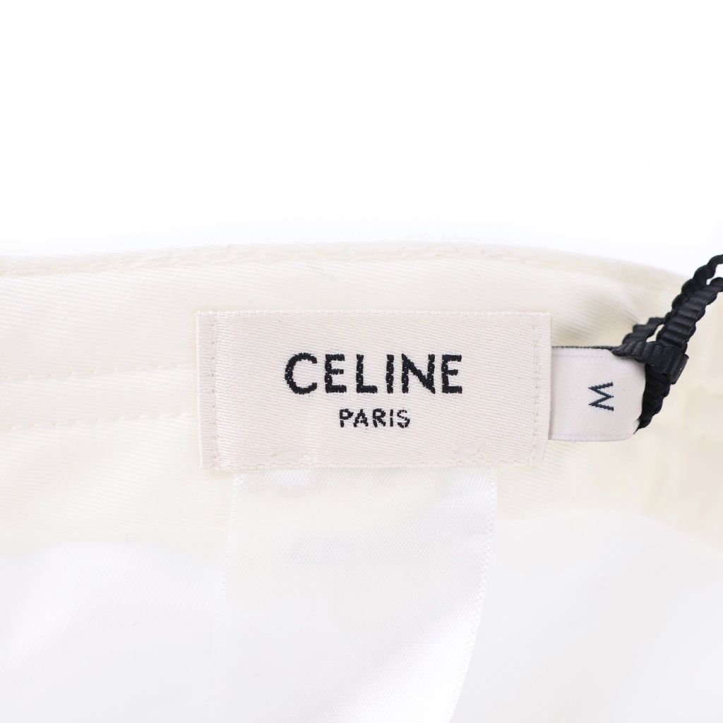 Celine Cotton Gabardine Baseball Cap White — view 6