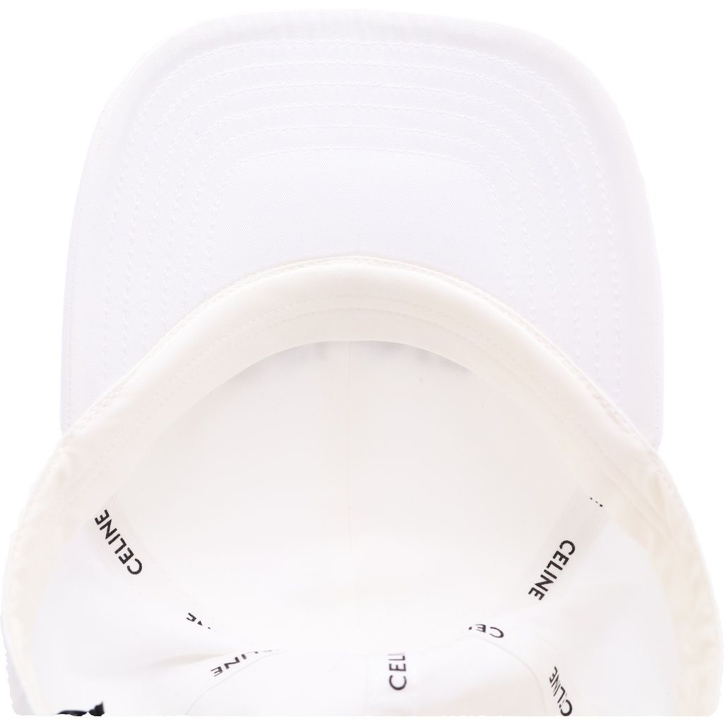 Celine Cotton Gabardine Baseball Cap White — view 5